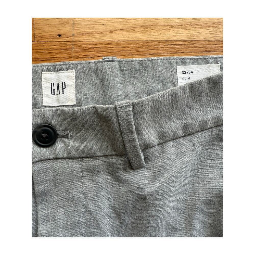 GAP Men's Gray Slim Fit Trouser Dress Pants Size 32 x 34 Career Office Work - Picture 3 of 8